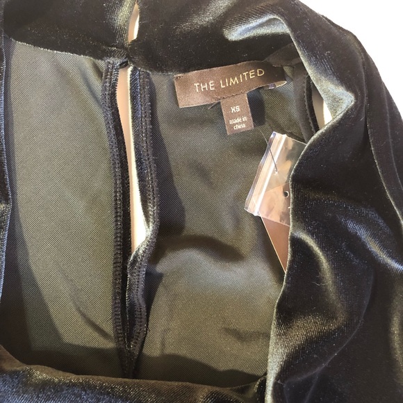 The Limited Black Velour Cowl Neckline Keyhole Back Tank Top - Picture 2 of 7